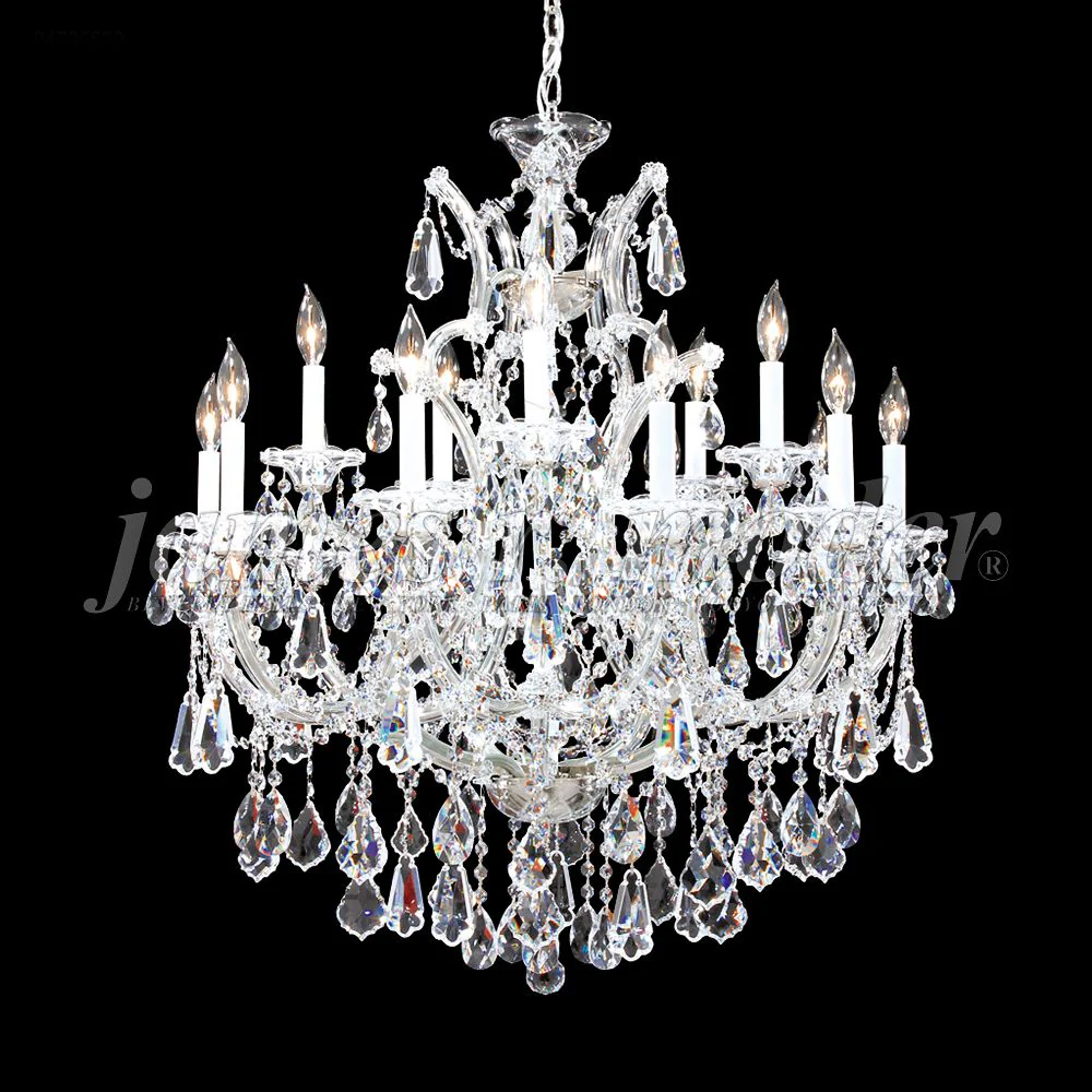 Maria Theresa Royal 31"W Silver 16-Light Crystal Chandelier - Image 1