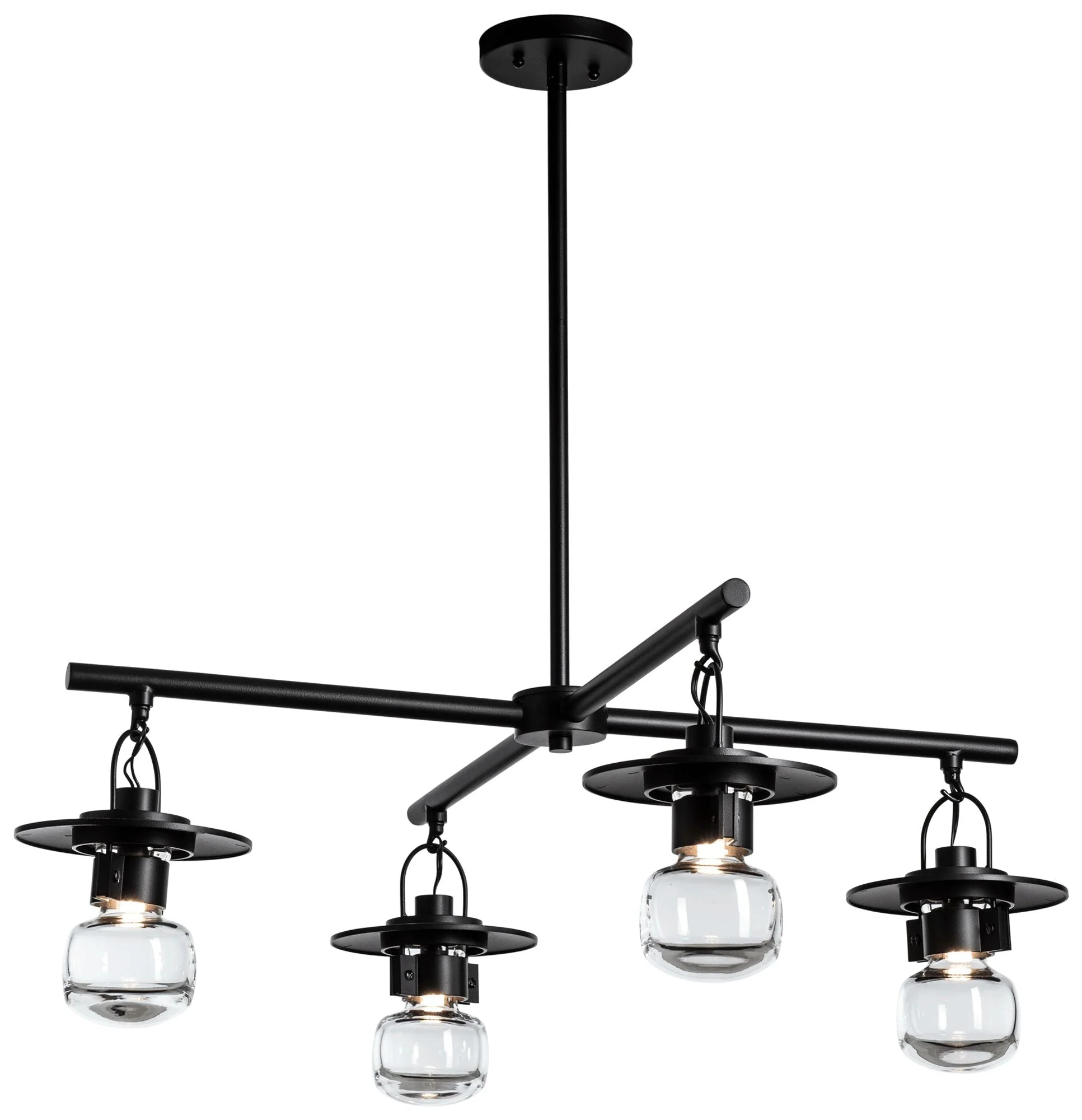 Mason Outdoor 4-Light Pendant - Black Finish - Clear Glass - Image 1