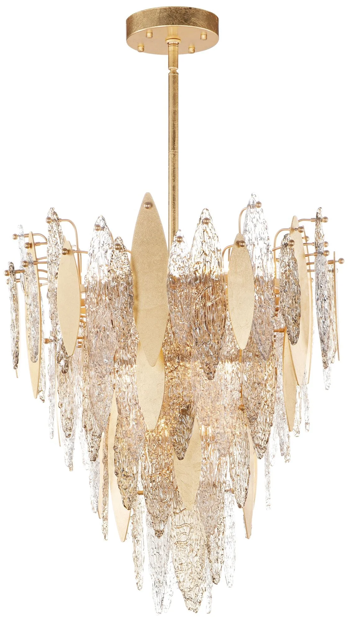 Maxim Majestic 24" Wide Gold Leaf Pendant Chandelier - Image 2