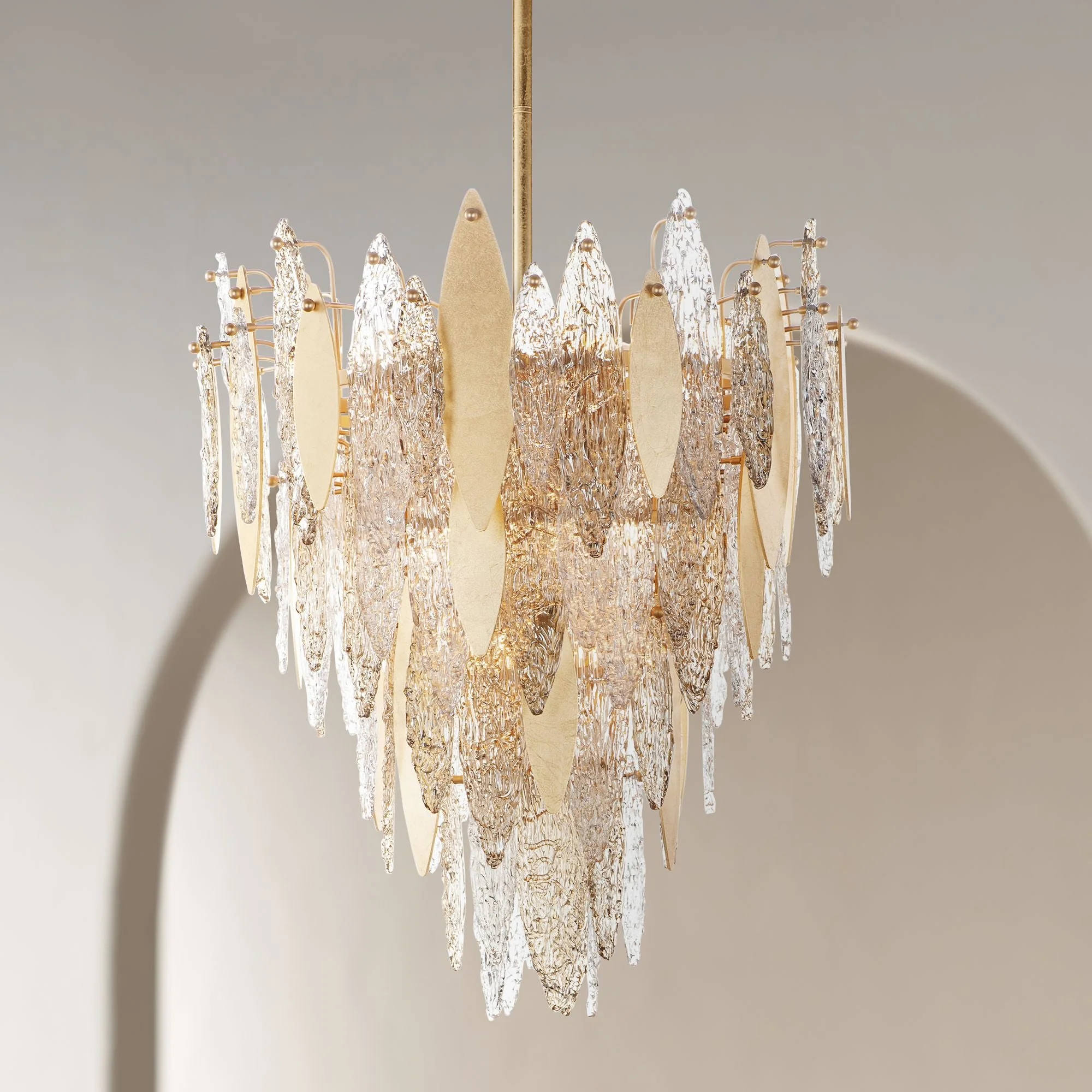 Maxim Majestic 24" Wide Gold Leaf Pendant Chandelier - Image 1