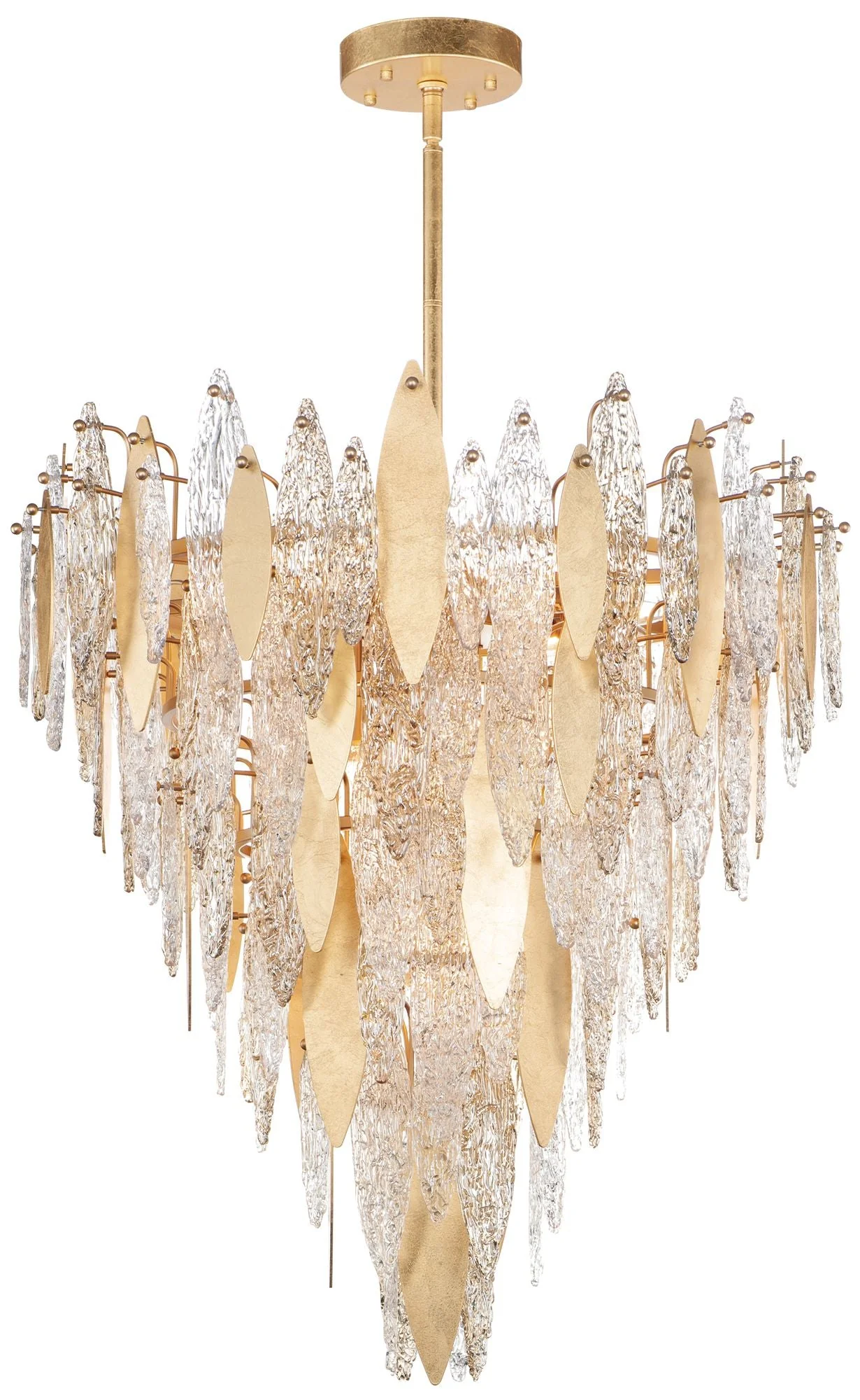 Maxim Majestic 32 1/2" Wide Gold Leaf and Glass Chandelier - Image 3