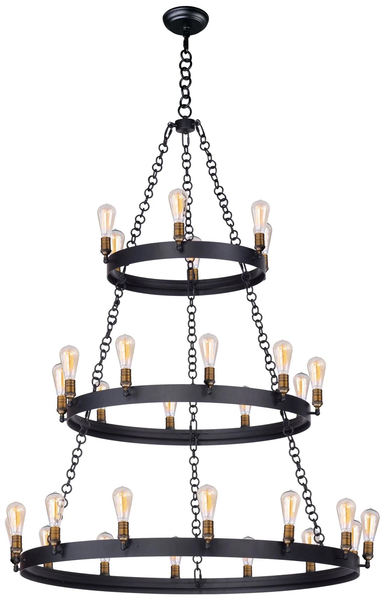 Maxim Noble 50" Wide 3-Tier 30-Light Candelabra Ring Chandelier - Image 1
