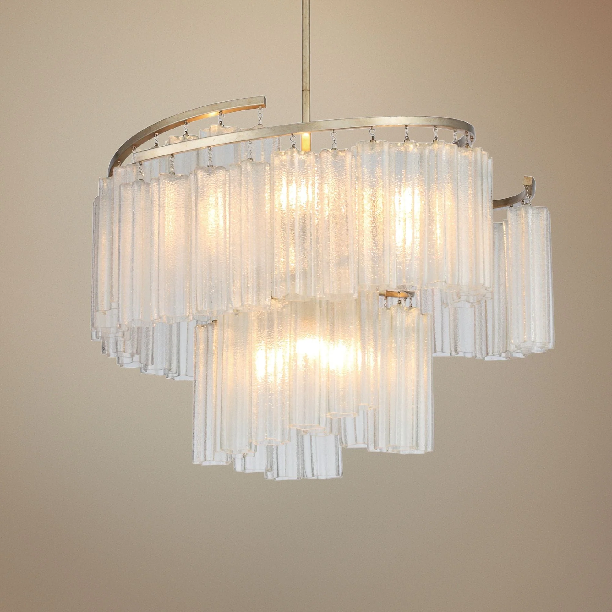 Maxim Victoria 33" Wide Golden Silver and Glass Modern Pendant Light - Image 1