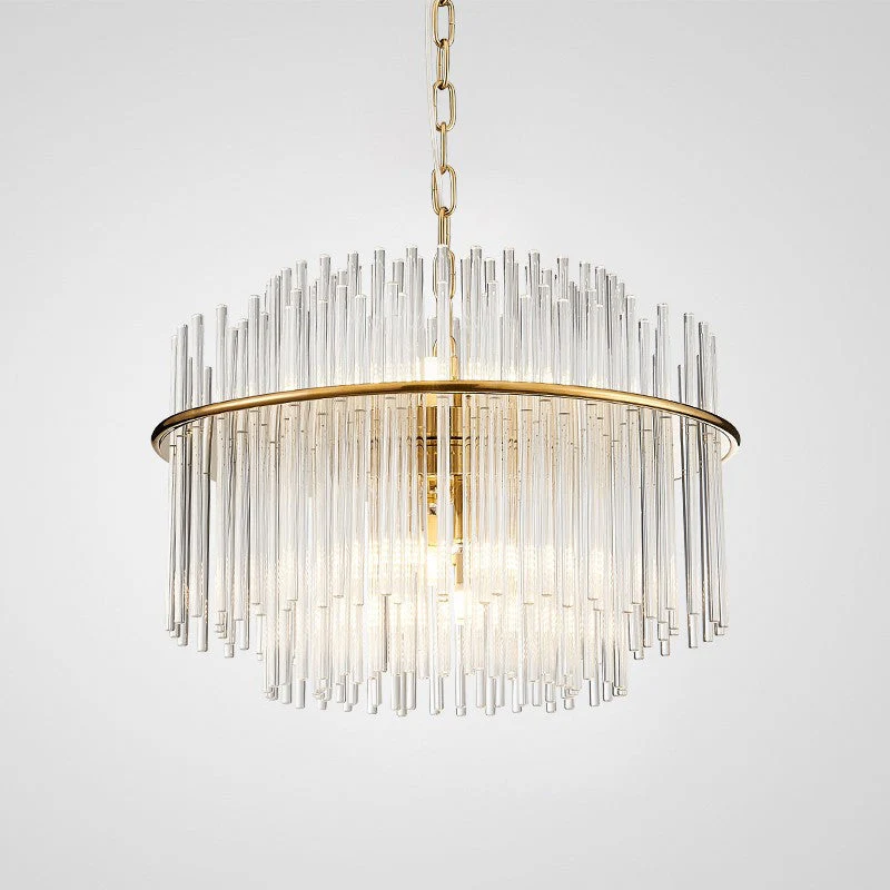 Postmodern American style round glass tube chandelier - Image 1