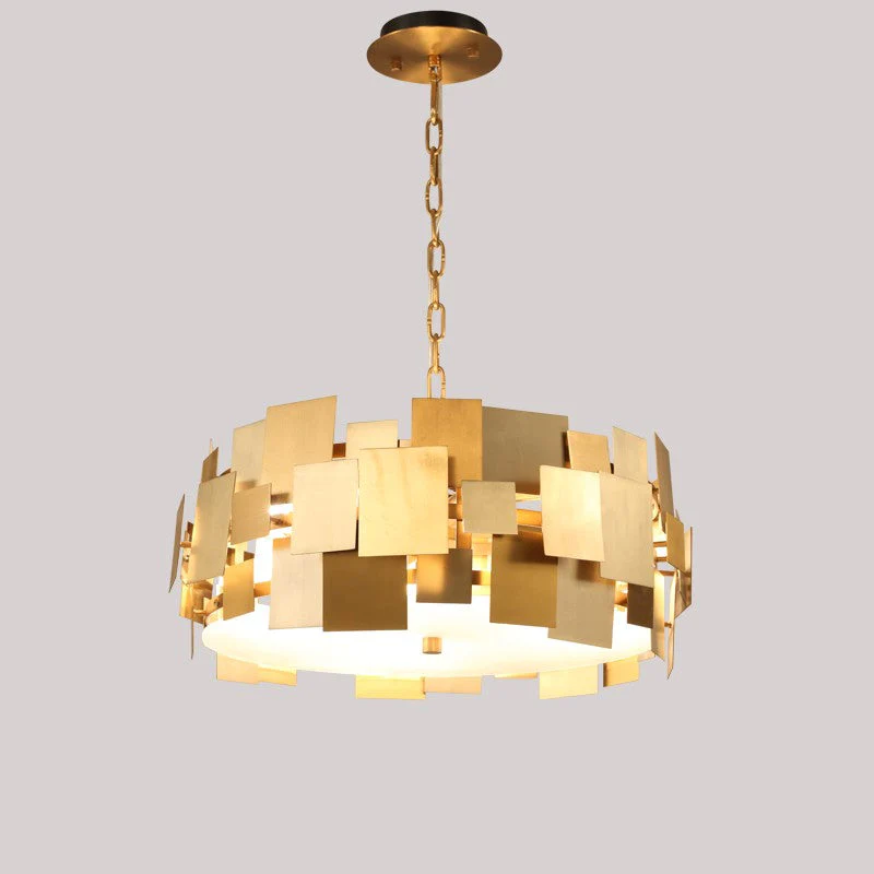 Modern style round metal 4 lights chandelier - Image 1
