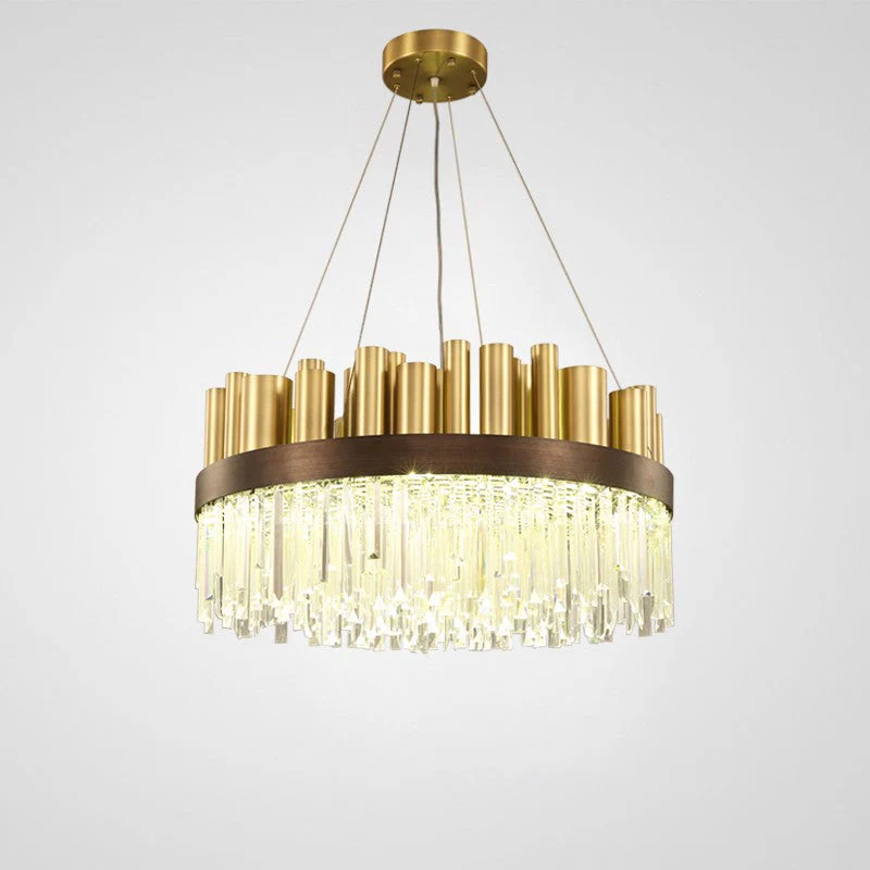 Postmodern style metal and crystal tube 16 lights chandelier - Image 1