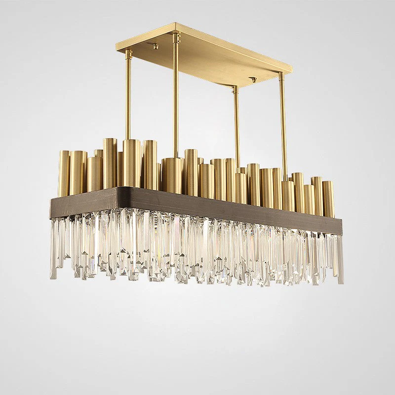 Postmodern style metal and crystal tube 16 lights chandelier II - Image 1