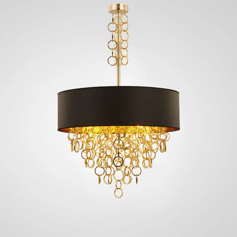 Postmodern style cloth and metal rings 4 lights chandelier - Image 1