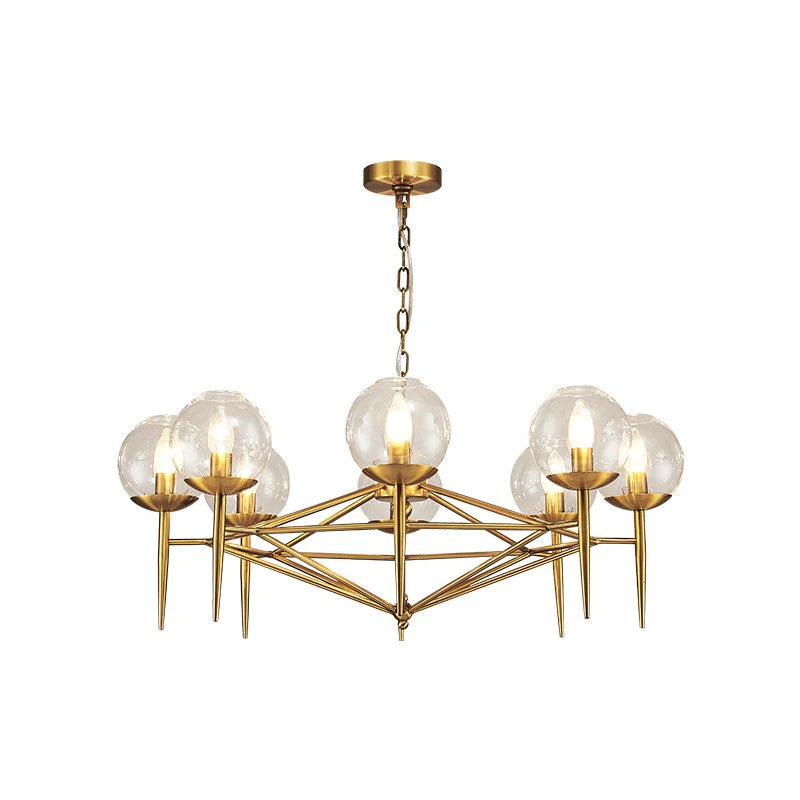 American style metal glass ball chandelier - Image 1