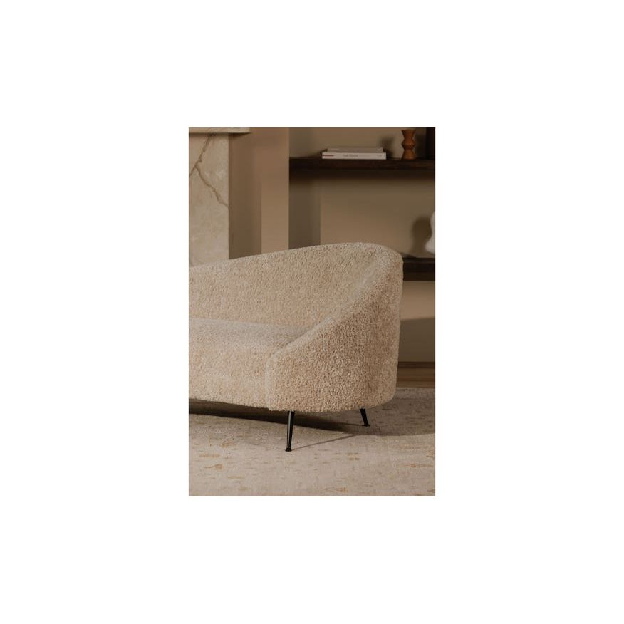 Moe’s Home Collection Abigail Light Brown Faux Shearling Chaise - Image 3