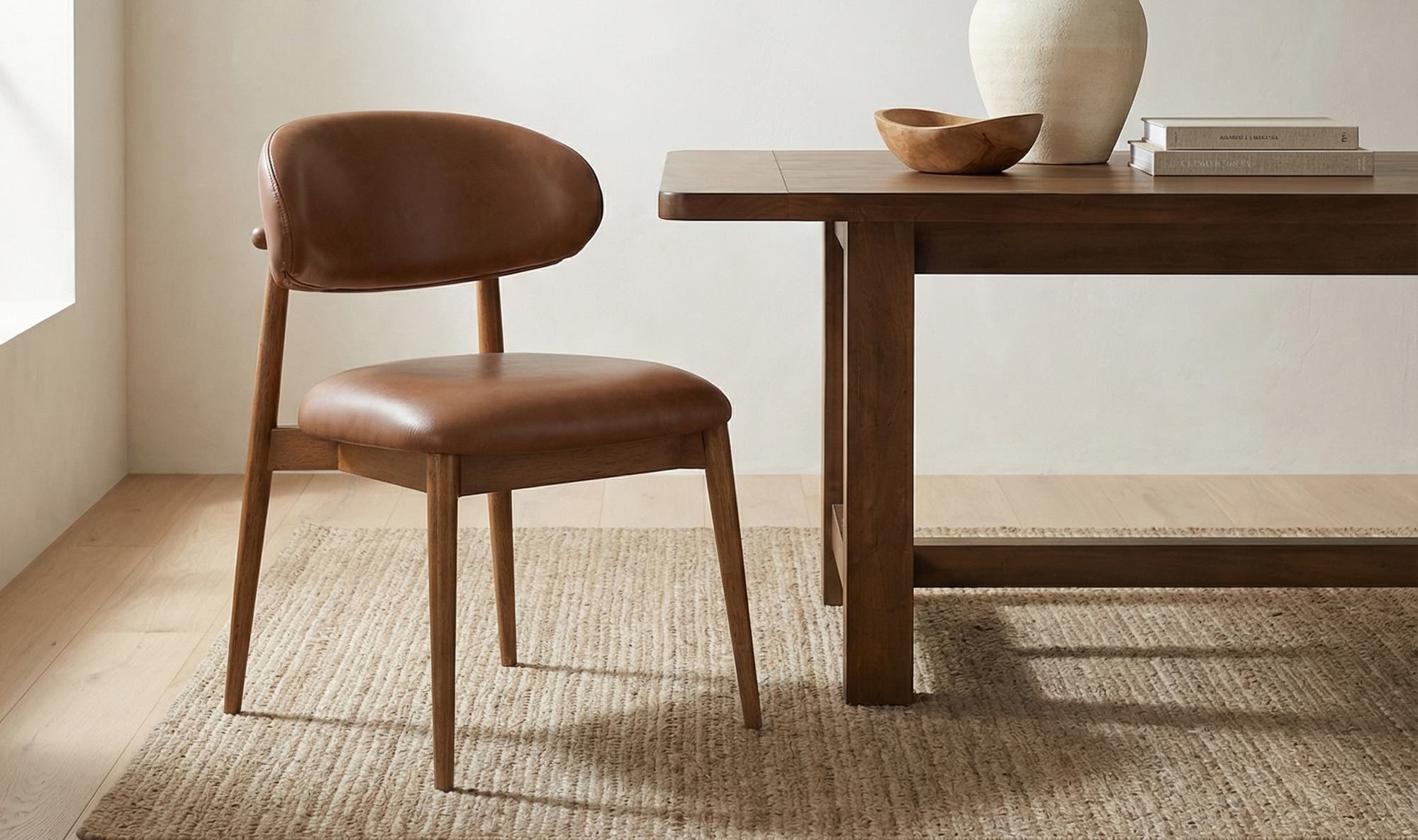 Moe's Home Ellie Dining Chair Brown Leather - Image 2