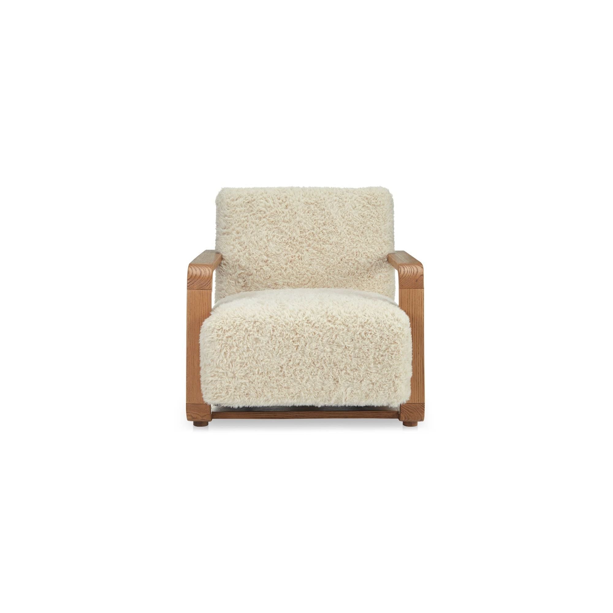 Moe’s Home Collection Eckersley Cream Faux Fur Lounge