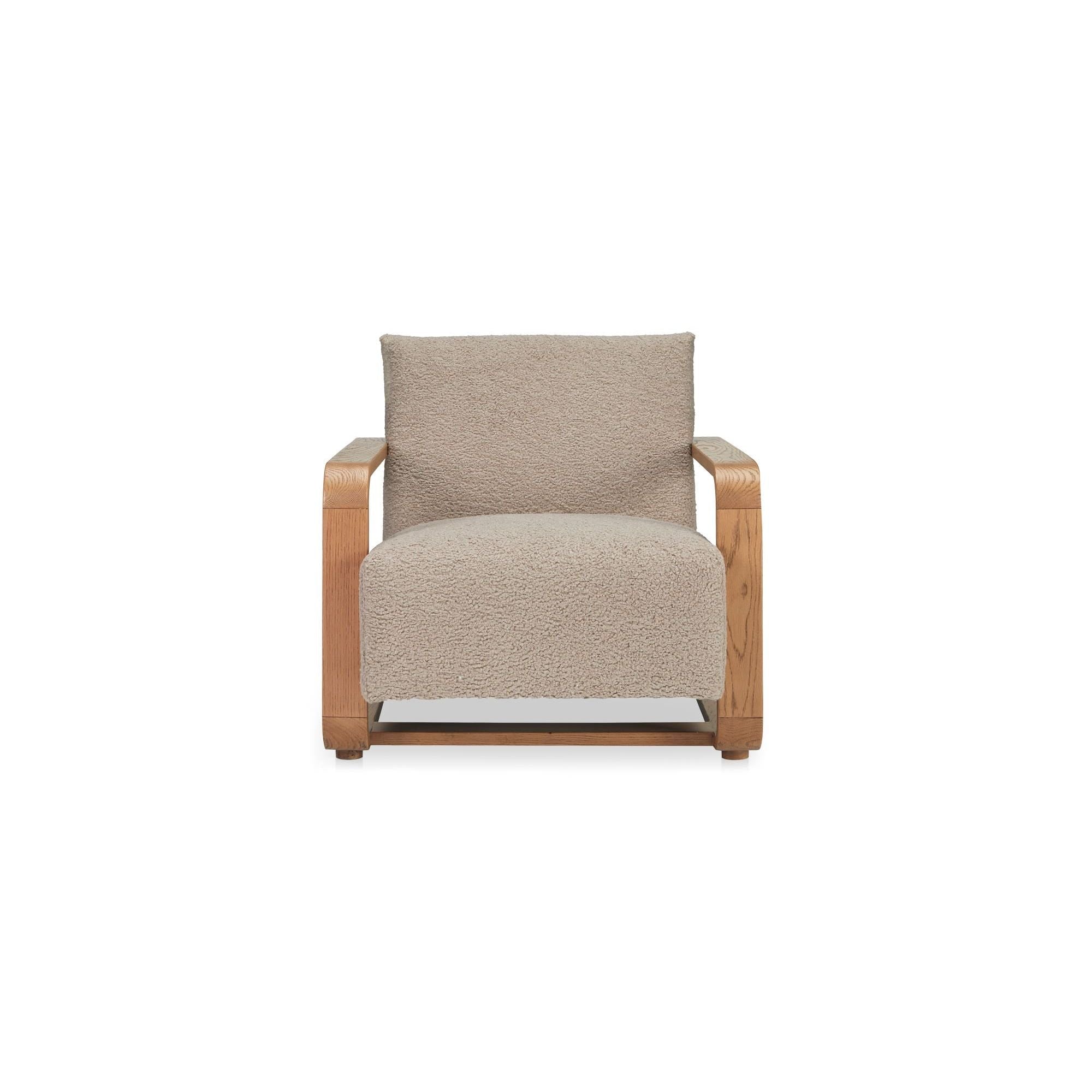 Moe’s Home Collection Eckersley Beige Faux Shearling Lounge Chair