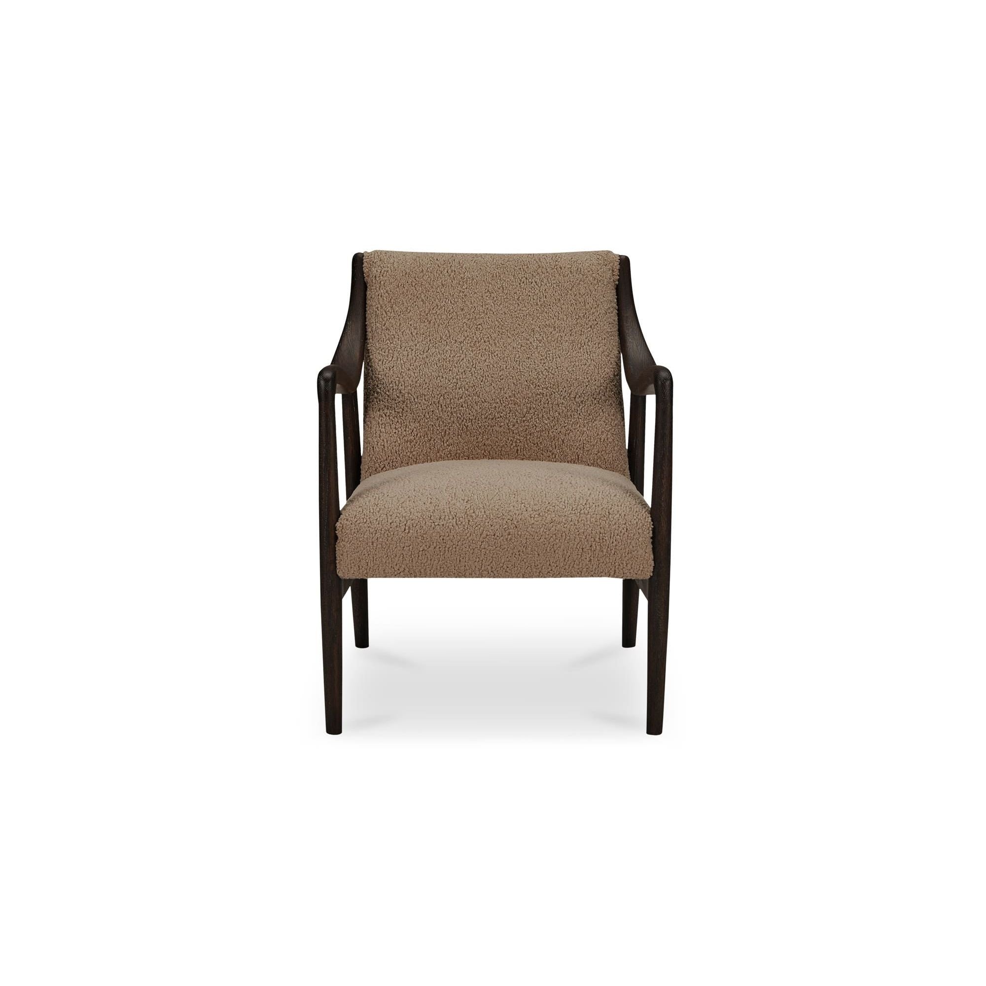 Moe's Home Collection Yates Beige Faux Shearling Accent Chair - Image 2