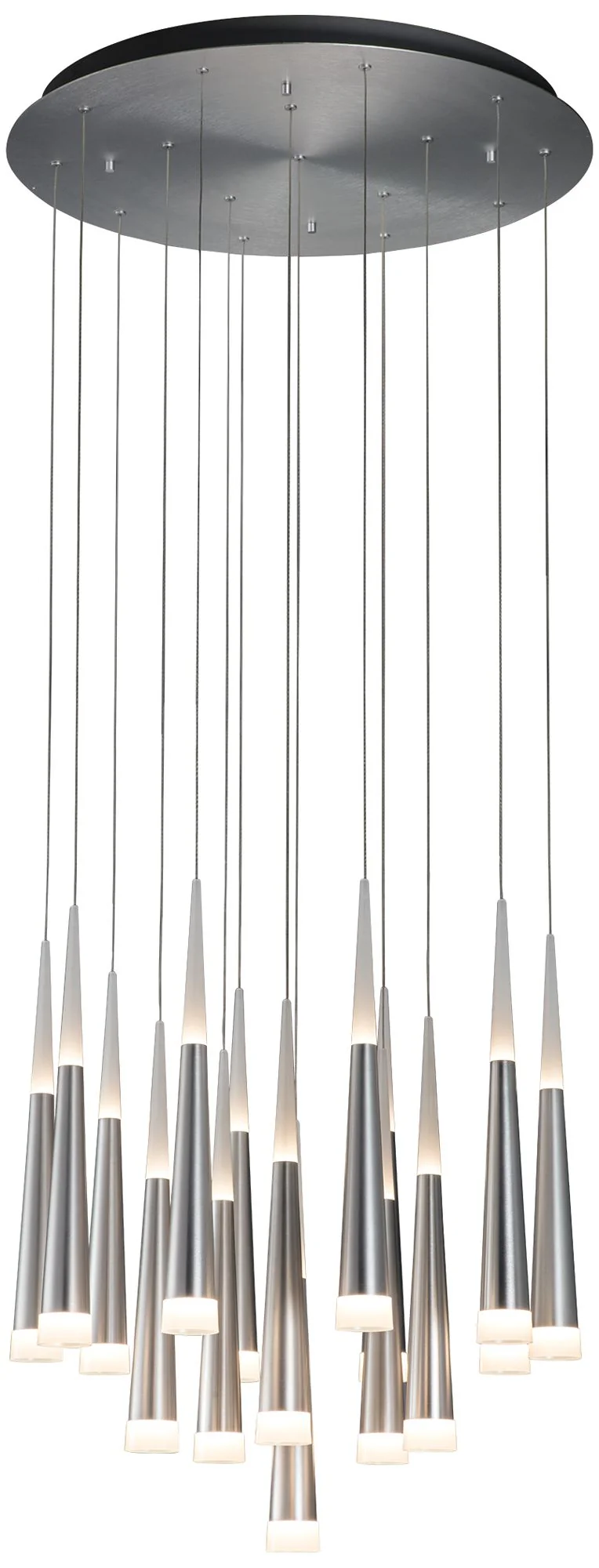 Meteor 25.6 inch Brushed Aluminum Chandelier - Image 1