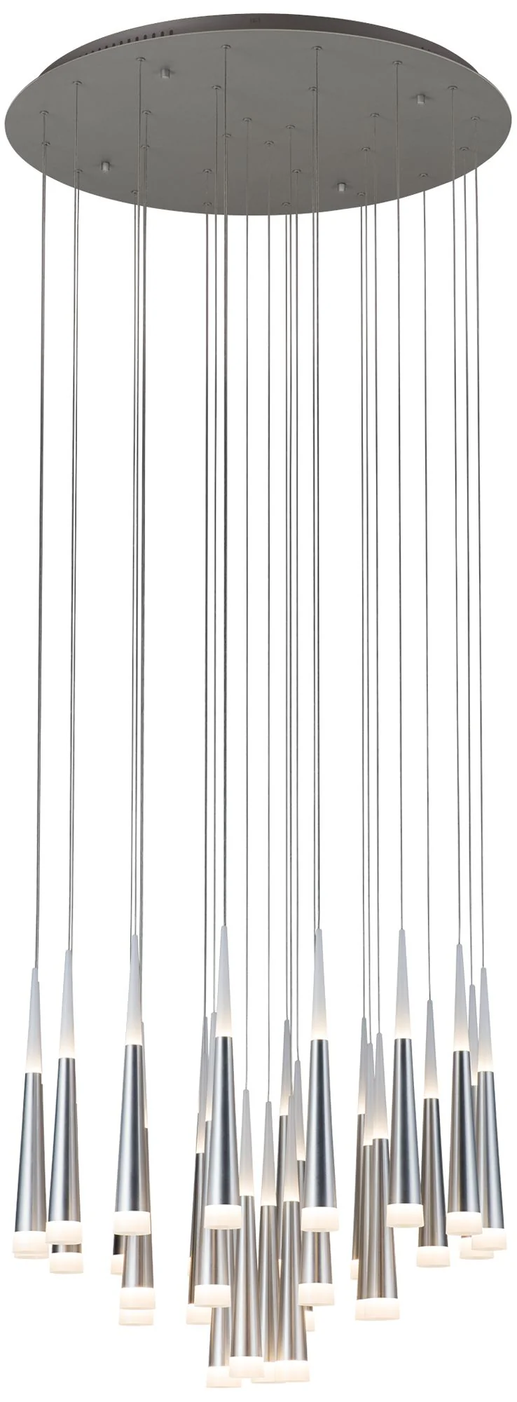 Meteor 33.5 inch Brushed Aluminum Chandelier - Image 1