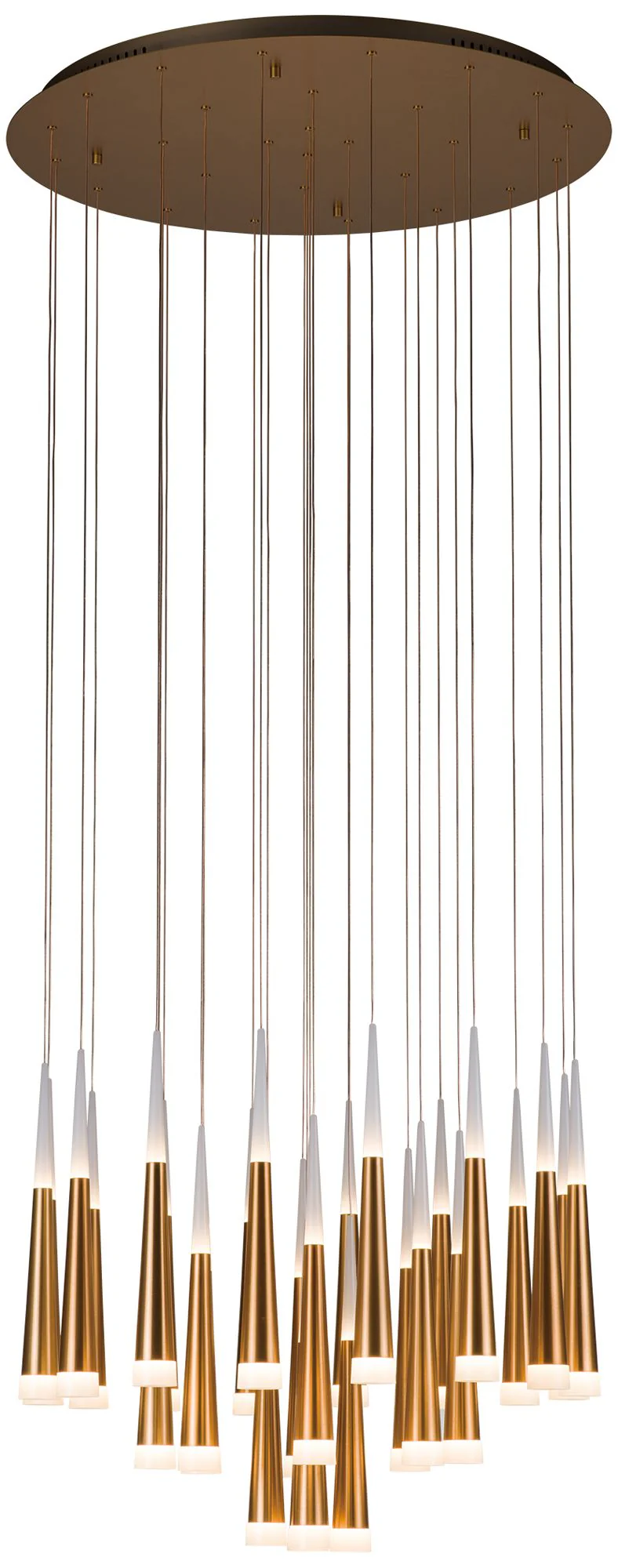 Meteor 33.5 inch Brushed Gold Chandelier - Image 1
