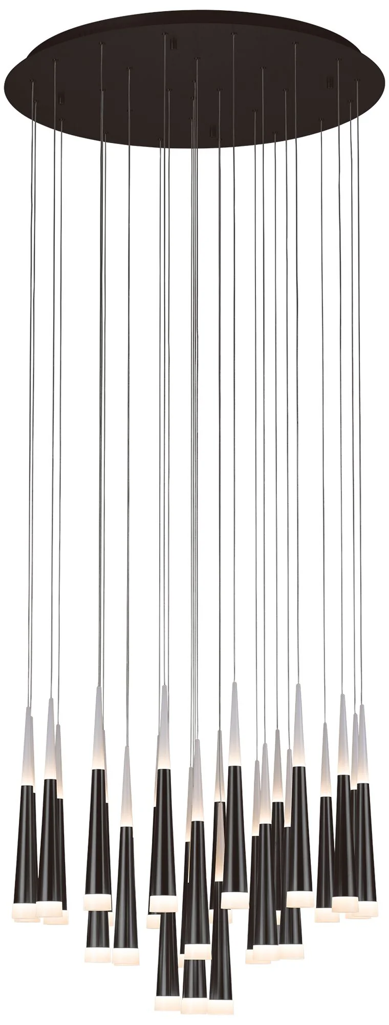 Meteor 33.5 inch Satin Dark Gray Chandelier - Image 1