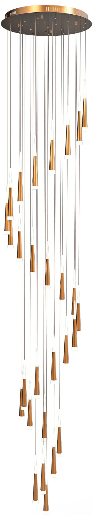 Meteor 33 1/2" Wide Brushed Gold 28-Light LED Chandelier - Image 2