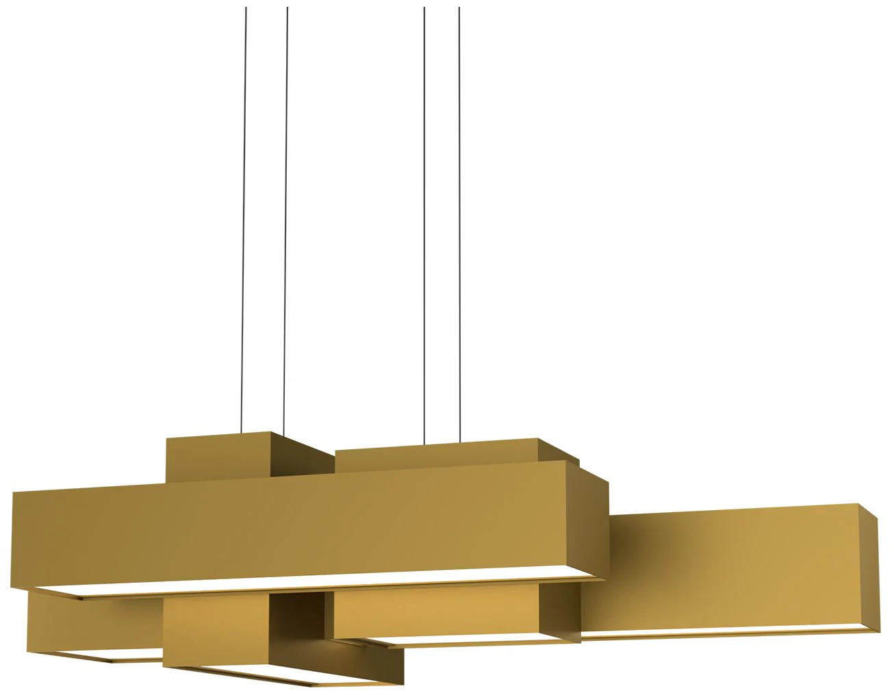 Metro 37" Long New Brass Pendant 0-10V LED - Image 1