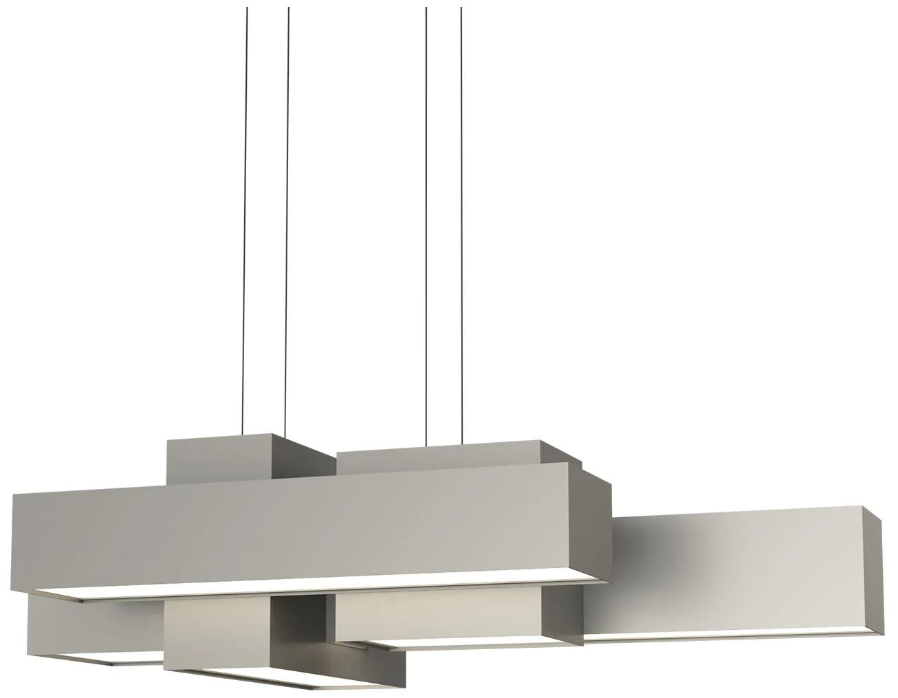 Metro 37" Long Satin Pewter Pendant 0-10V LED - Image 1