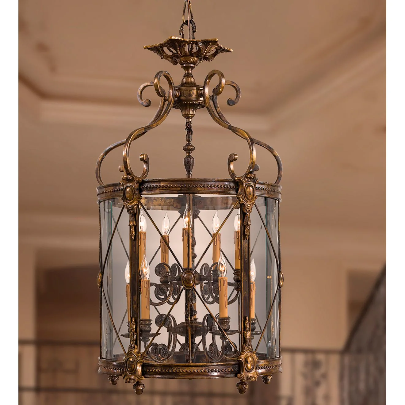 Metropolitan 10-Light 22.04-in Bronze Oxide Pendant with Clear Glass Shades - Image 1