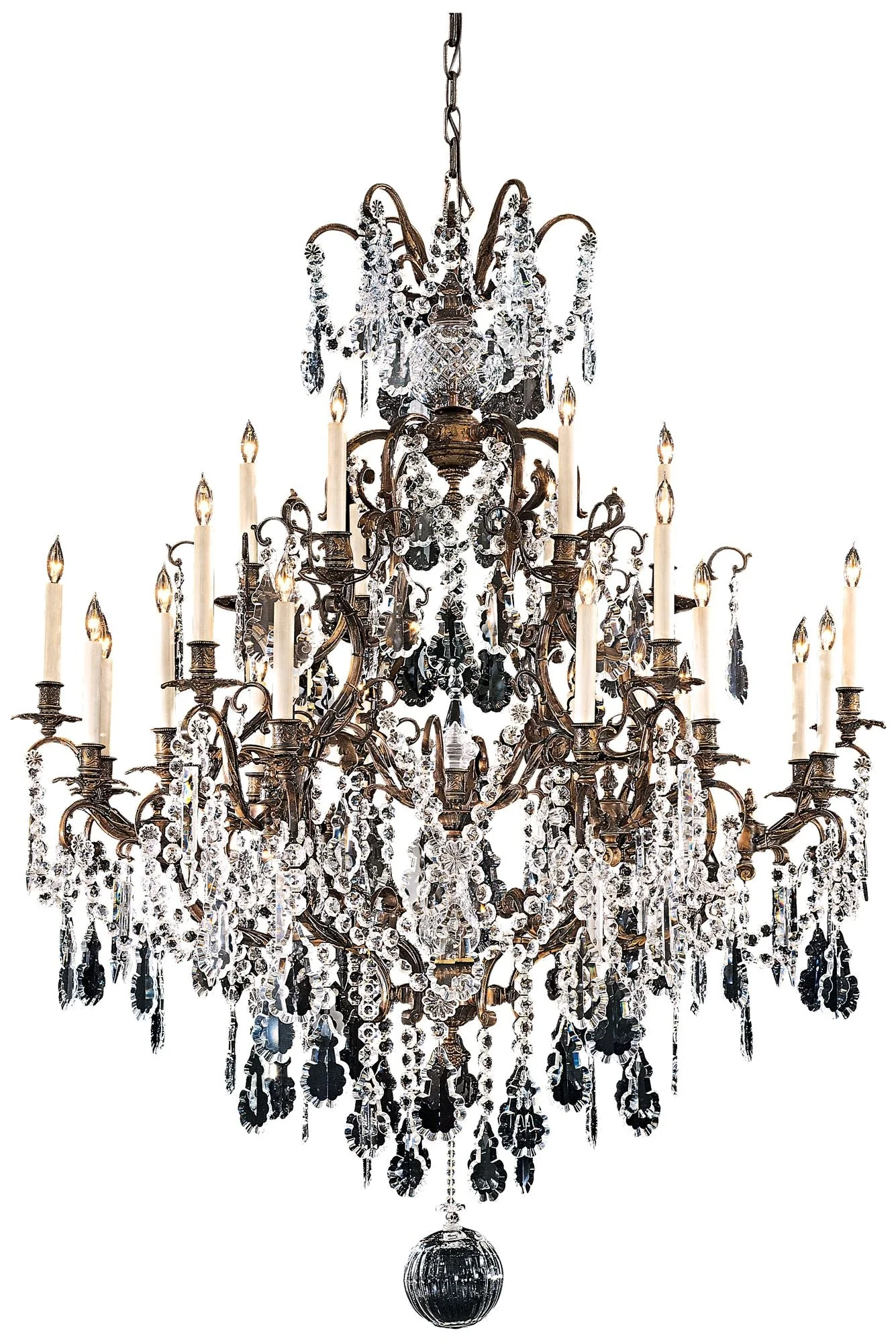 Metropolitan 24-Light 51-in Oxidized Brass Finish Lead Crystal Chandelier - Image 1