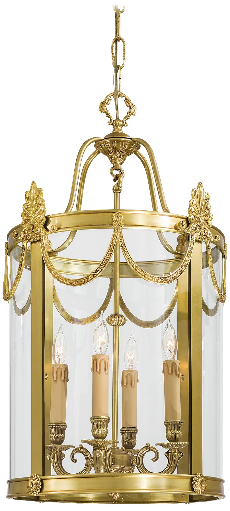 Metropolitan 4-Light 15.25-in Dore Gold Foyer Pendant with Glass Shade - Image 2