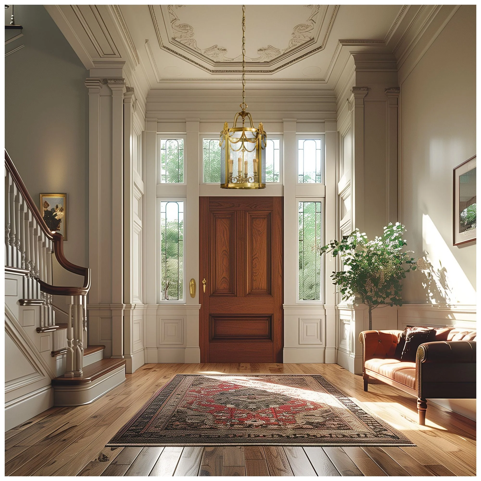 Metropolitan 4-Light 15.25-in Dore Gold Foyer Pendant with Glass Shade - Image 3