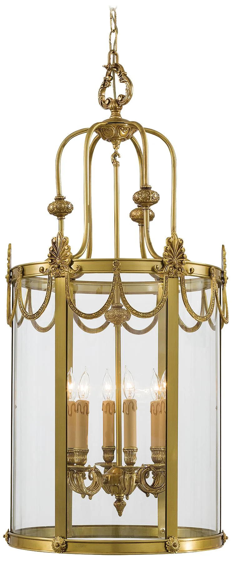 Metropolitan 6-Light 18.75-in Dore Gold Foyer Pendant with Glass Shades - Image 1