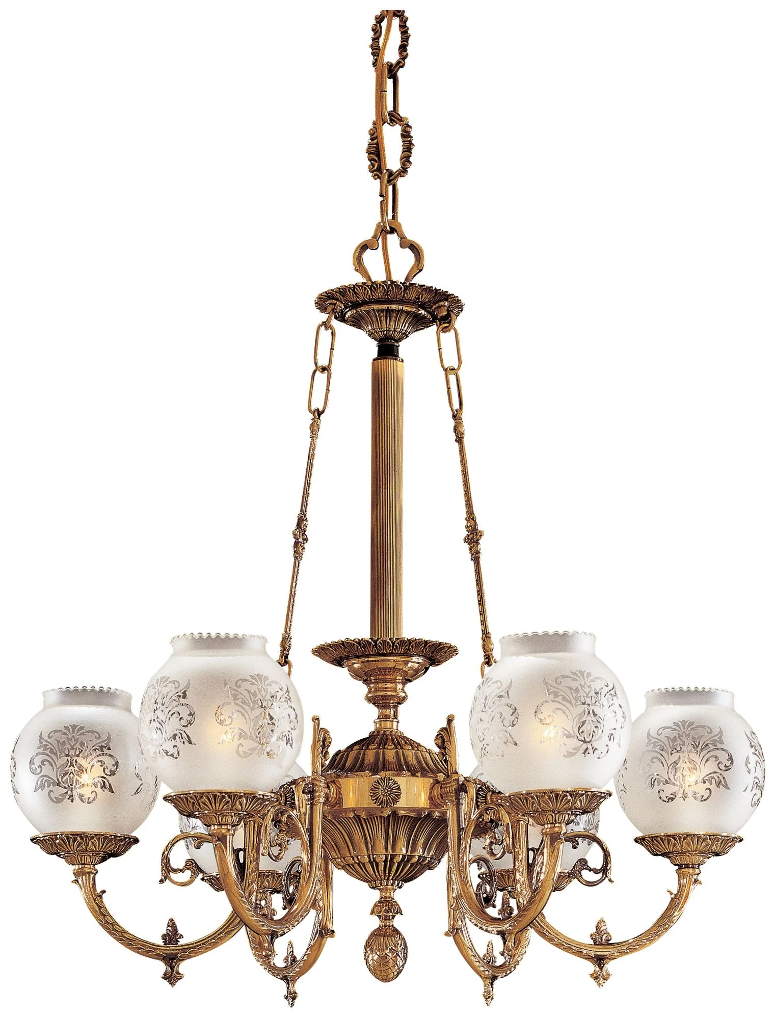 Metropolitan 6-Light 26-in Antique Classic Brass Indoor Chandelier - Image 2