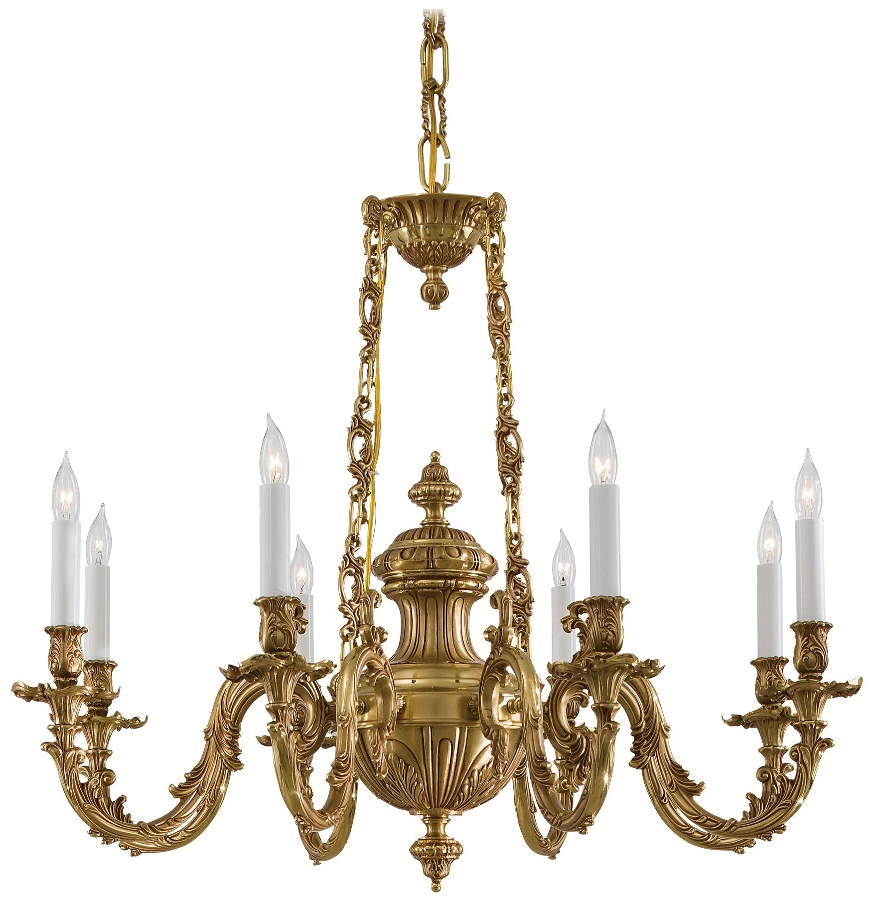 Metropolitan 8-Light 33-in Classic Brass Indoor Chandelier - Image 1