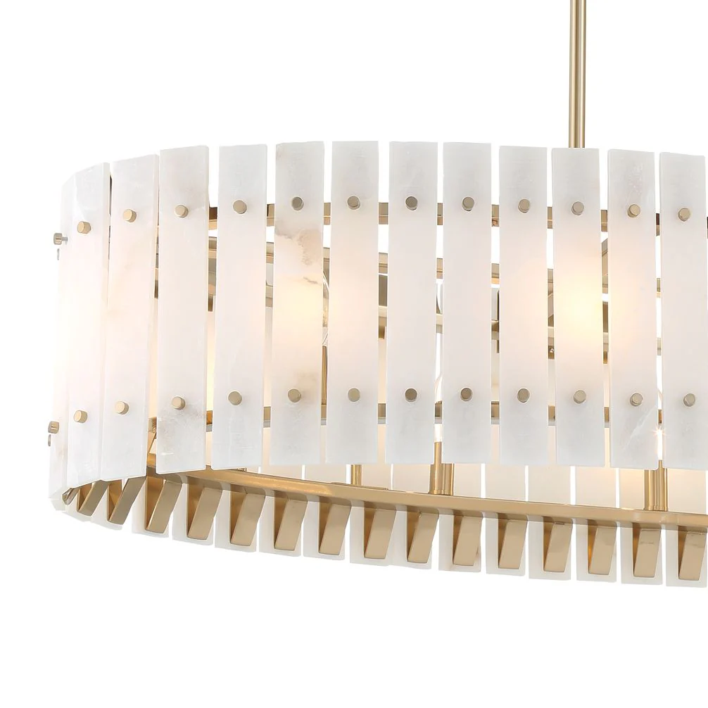 Metropolitan Bardon 5-Light 48.24-in Celeste Brass Chandelier with Shade - Image 2