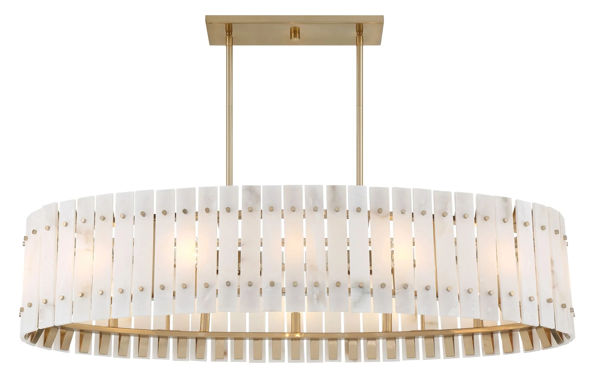 Metropolitan Bardon 5-Light 48.24-in Celeste Brass Chandelier with Shade - Image 3