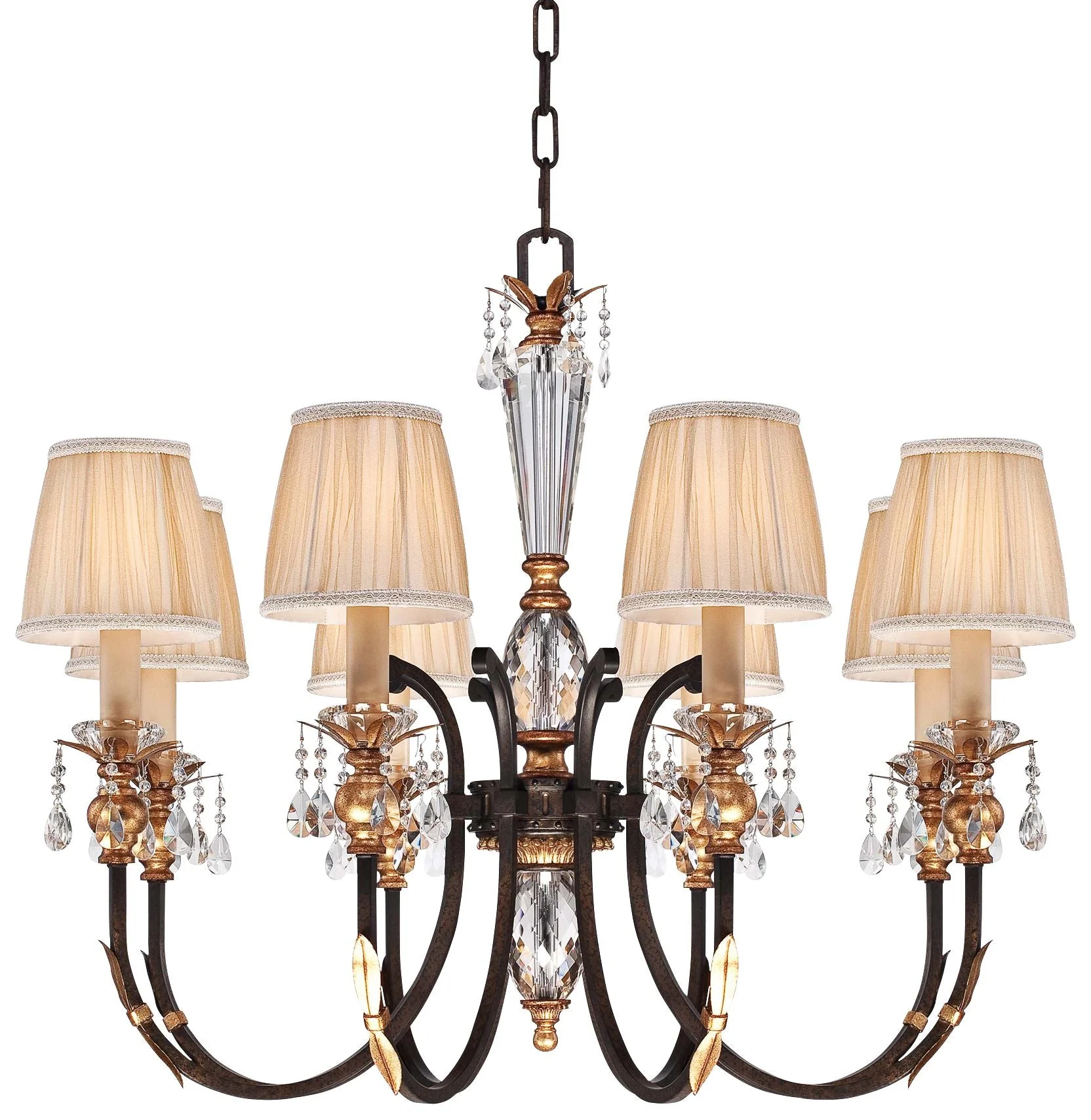 Metropolitan Bella Cristallo 35" Wide Bronze and Crystal Chandelier - Image 2