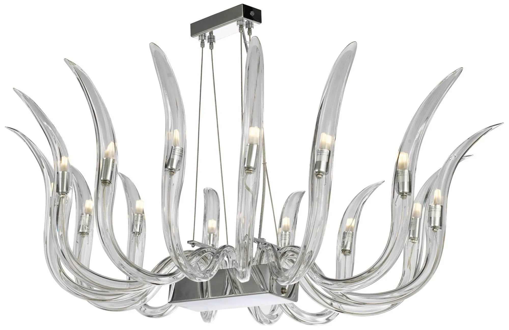 Metropolitan Cisne 14-Light Polished Nickel Pendant with Crystal Shade - Image 1