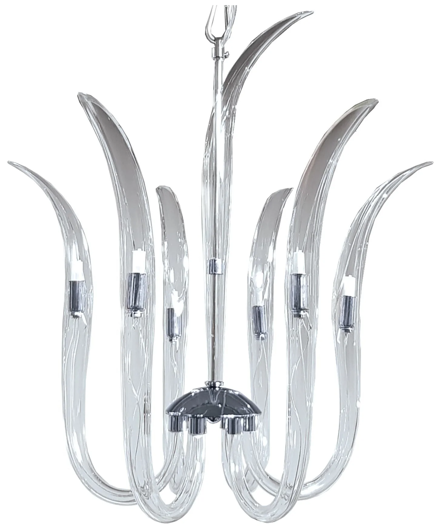 Metropolitan Cisne 6-Light Polished Nickel Pendant with Crystal Shades - Image 1