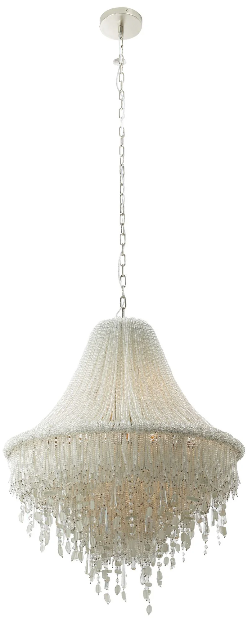 Metropolitan Crystal Reign 7-Light 28.25-in Polished Nickel Pendant - Image 1