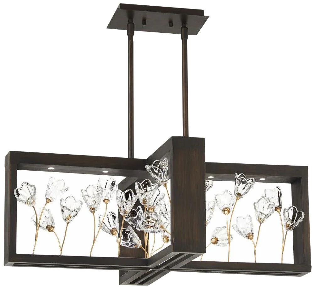 Metropolitan Maison Des Fleurs 30" Wide Bronze 4-Light LED Chandelier - Image 2