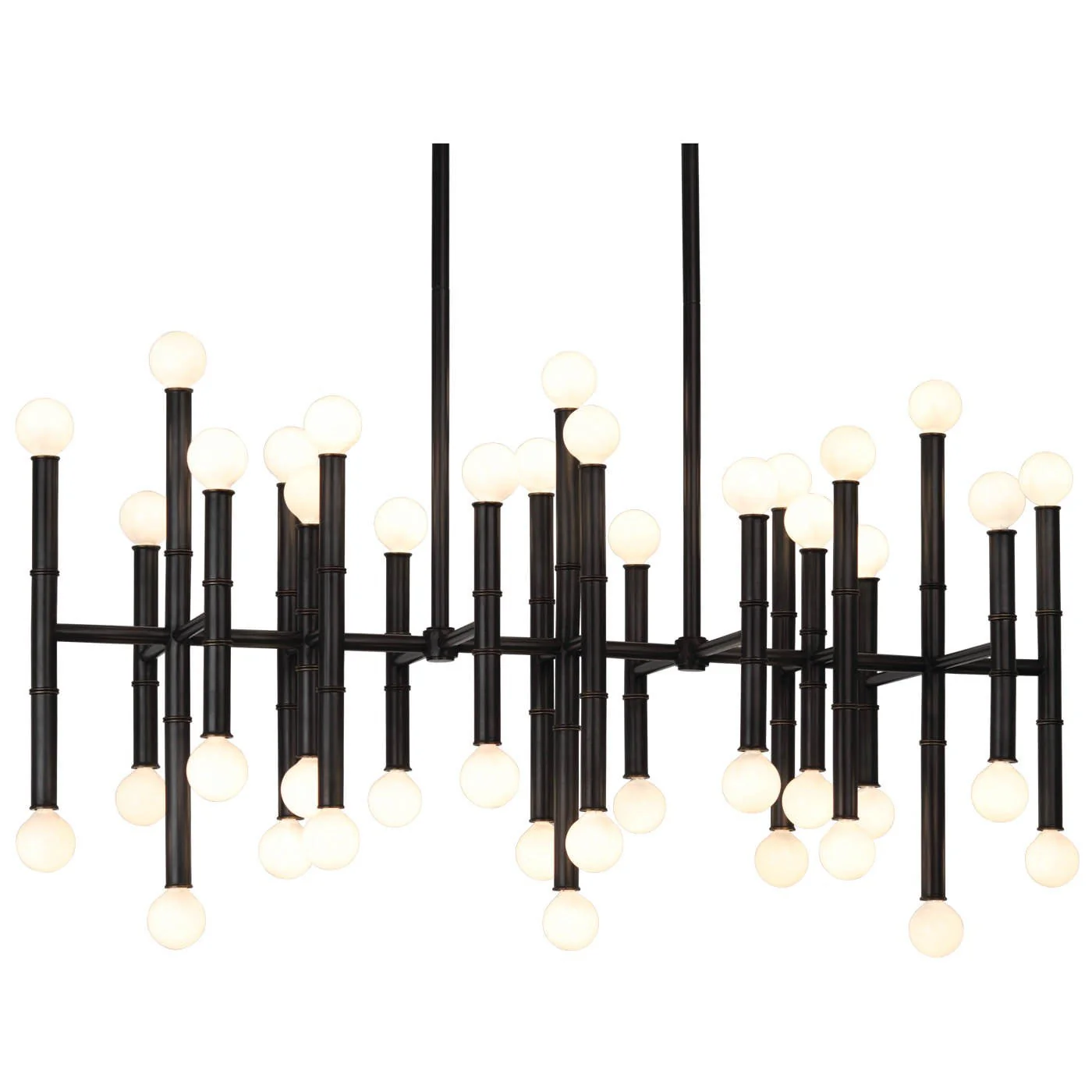 Black 42 Light Andy Abbey GM079 Chandeliers with Shades  14Wx24Hx38L - Image 1