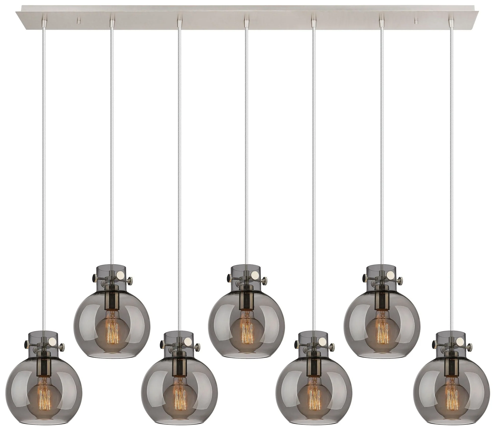 Milan 36.13" Wide 5 Light Matte Black Linear Pendant With Clear Shade - Image 1