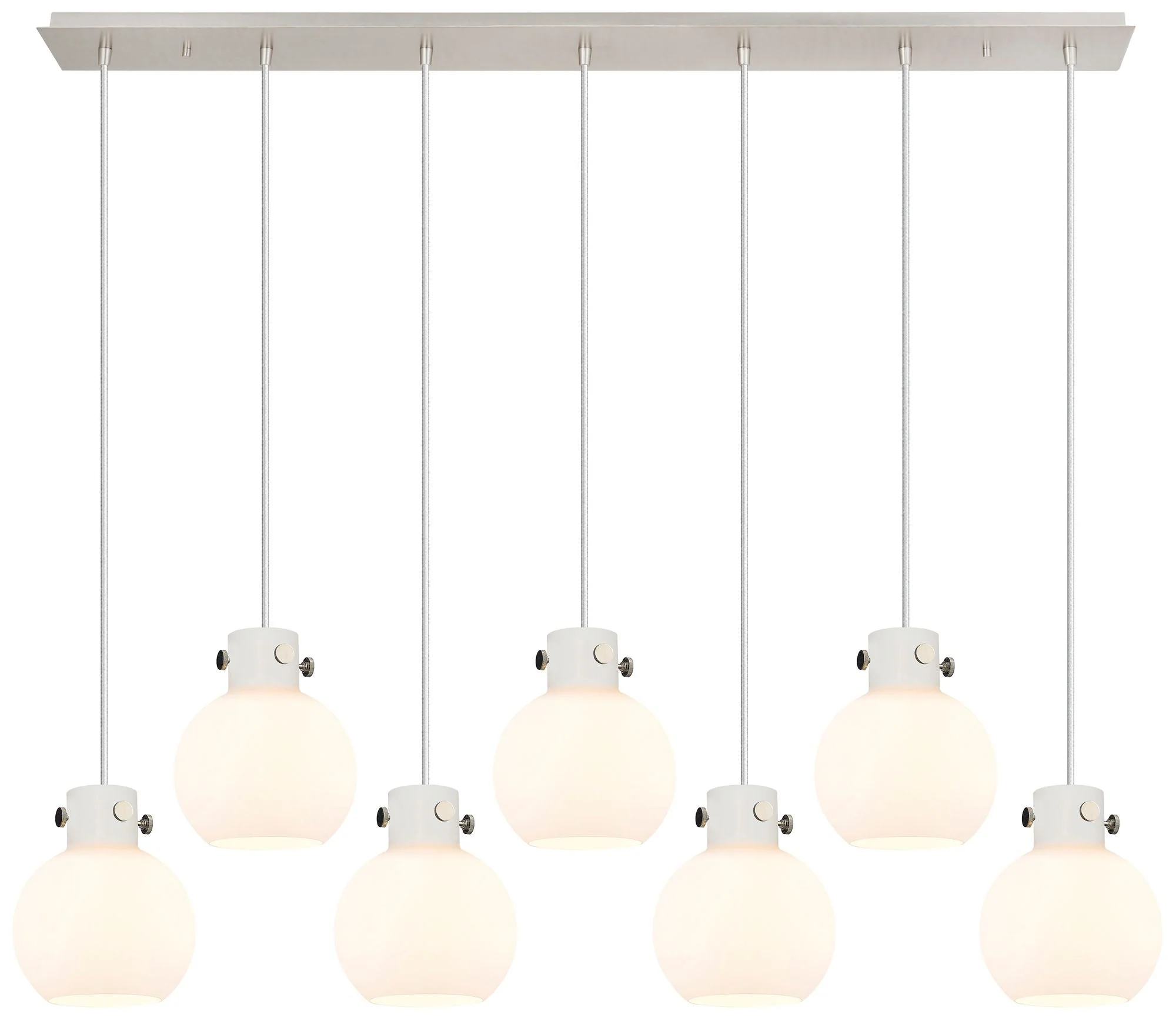 Milan 36.13" Wide 5 Light Polished Nickel Linear Pendant With Clear Sh - Image 1