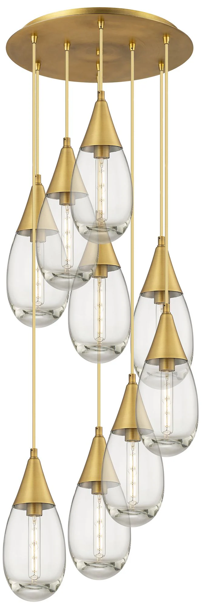 Milan 36.13"W 5 Light Brushed Satin Nickel Linear Pendant w/ Clear Sha - Image 1