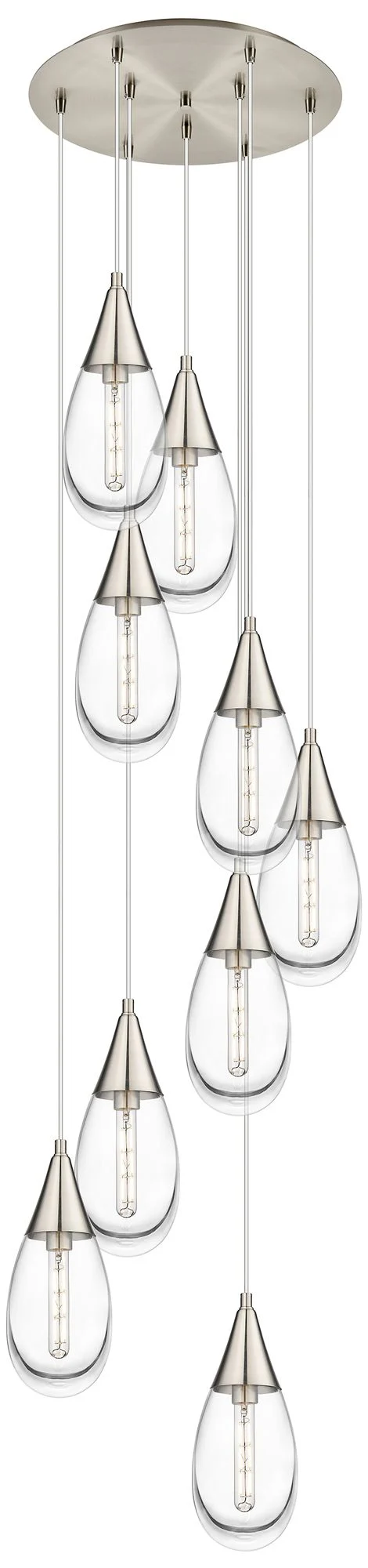 Milan 36.13"W 5 Light Polished Nickel Linear Pendant w/ Light Smoke Sh - Image 1