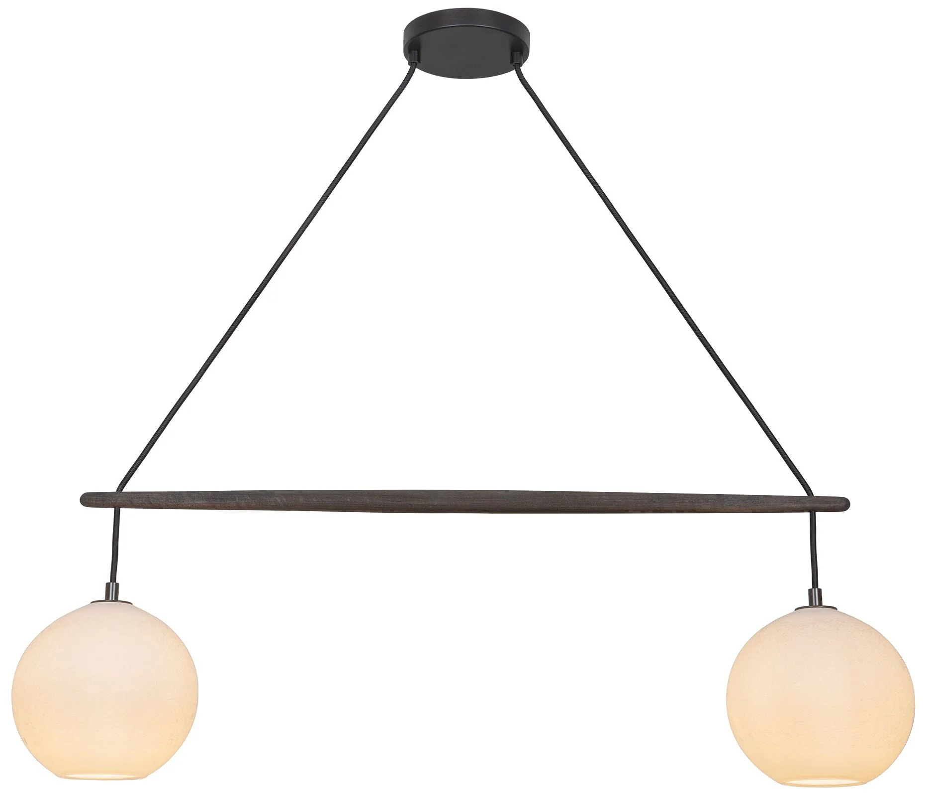 Miro 9" Wide Bubble Glass Dark Walnut Crossbar Chandelier w/ Black Acc - Image 1