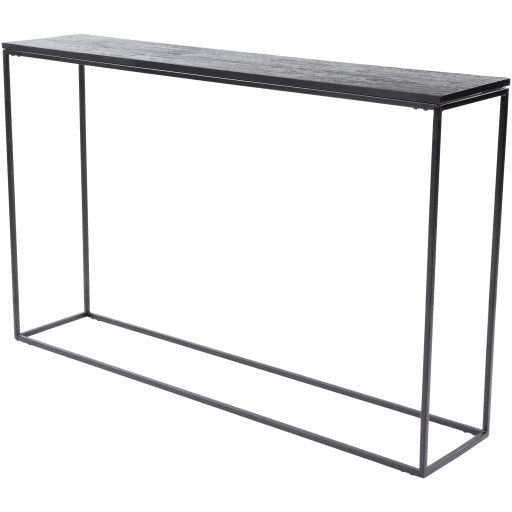 Surya Mcmillan Modern Black Wood Top With Black Metal Base Console Table MMN-001 - Image 2