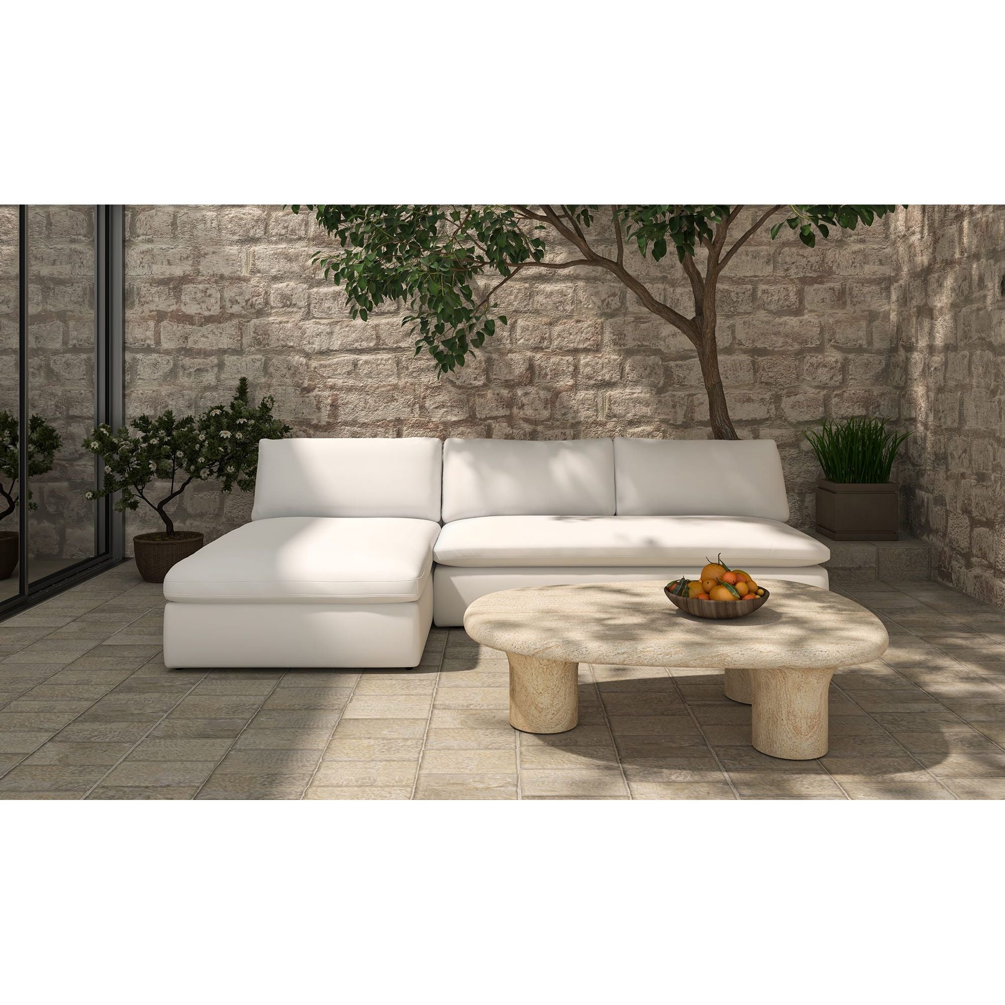 Moe’s Home Collection Miles White Outdoor Chaise - Image 3