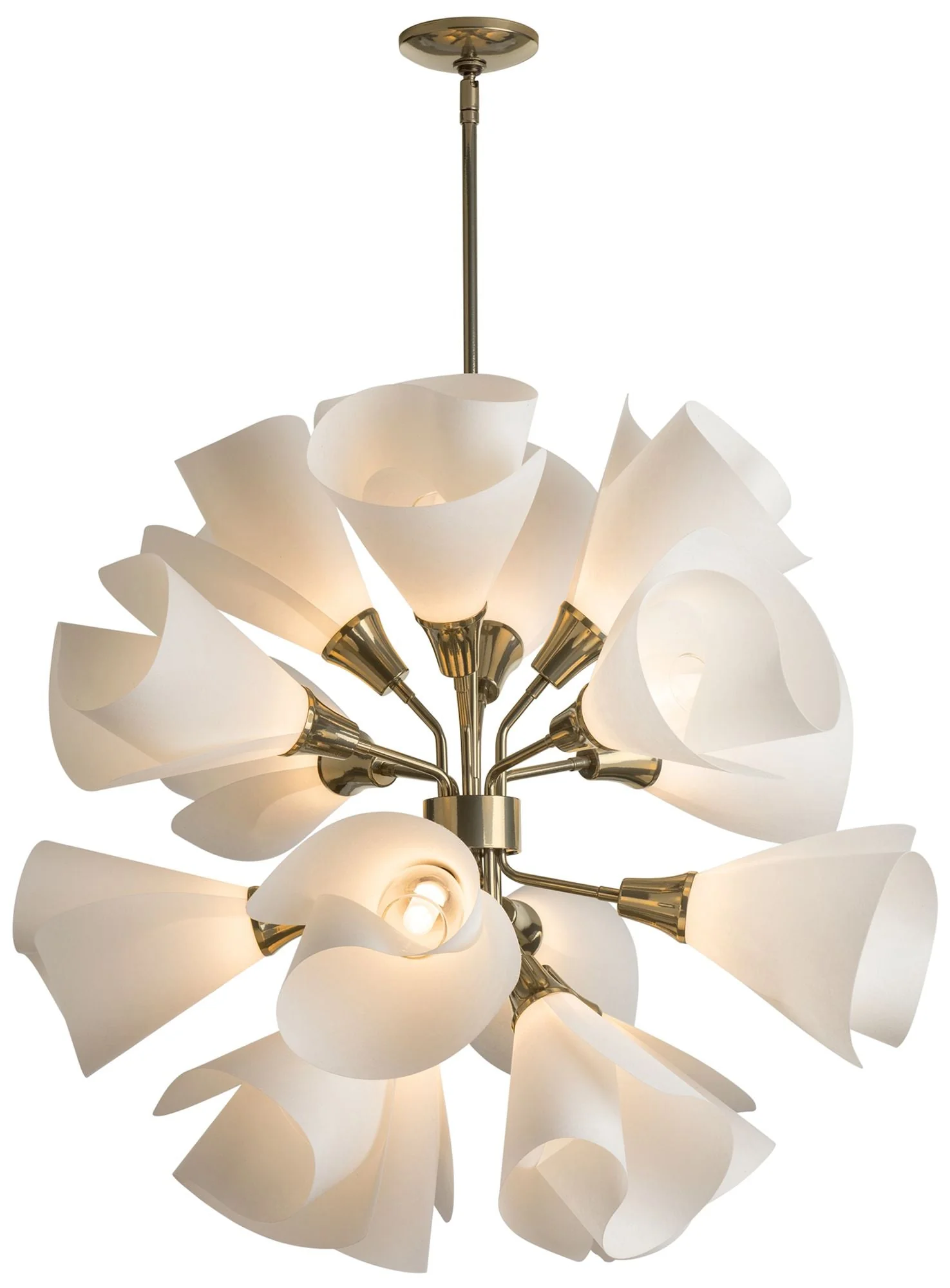 Mobius 16-Light Orb Pendant - Brass Finish - Frost Shade - Standard Height - Image 1