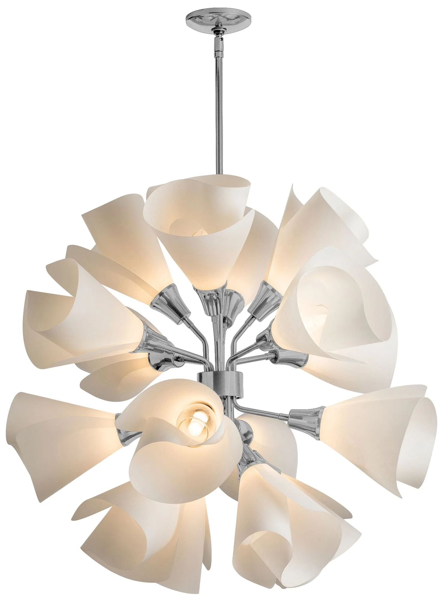 Mobius 16-Light Orb Pendant - Platinum - Frost Shade - Standard Height - Image 1