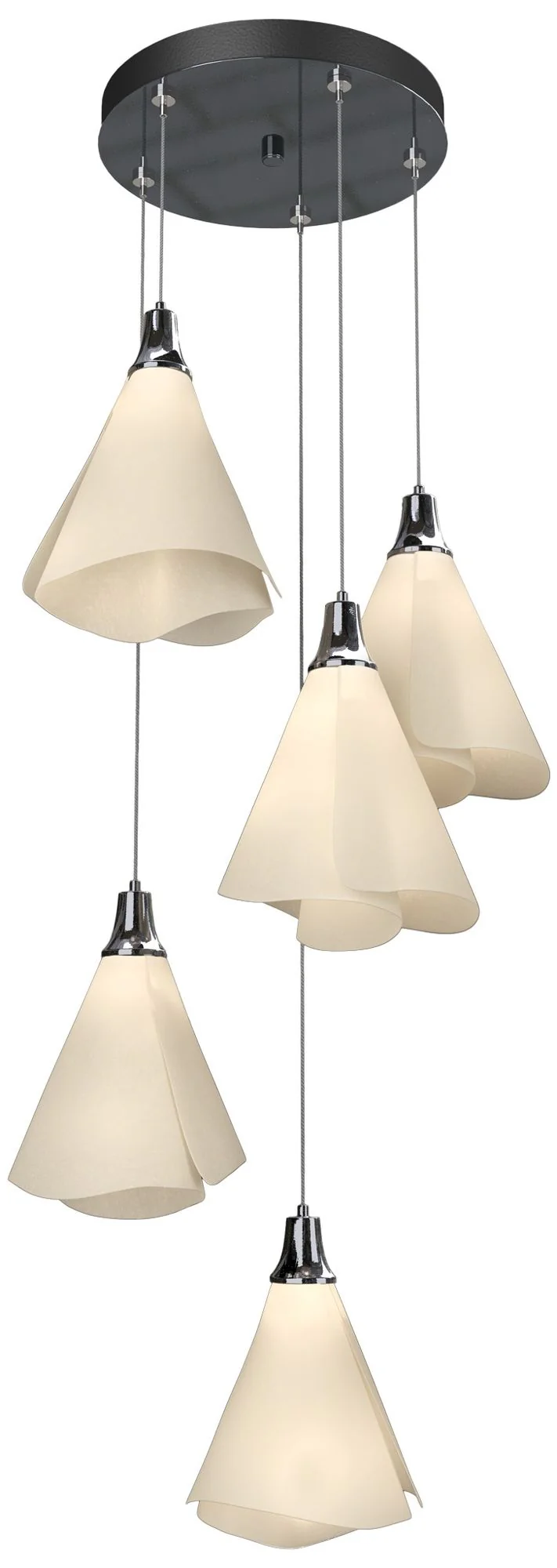 Mobius 17.3" Wide 5-Light Ink Pendant With Spun Frost Shade - Image 1